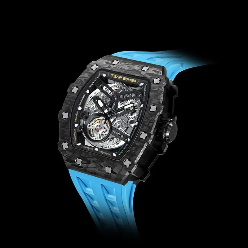 Elemental Series Carbon Fiber Automatic Watch Fashion Blue Scott Reising Jewelers